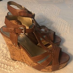 Guess Cork Dress Wedge Sandals